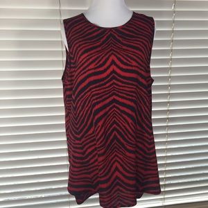 Michael Michael Kors Zebra Print High Low Top L